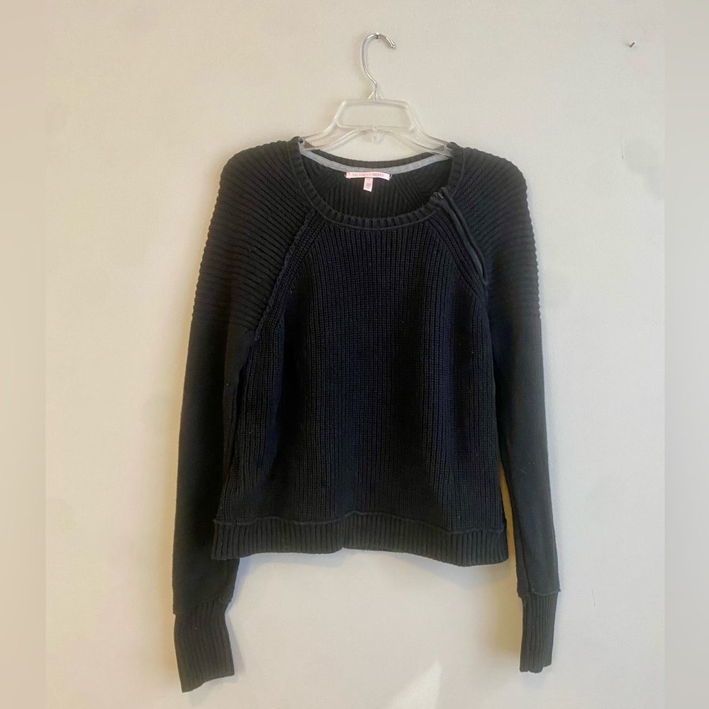 Victorias Secret Moto Sweater w Zipper Detailing